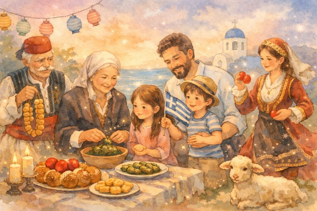 Greek traditions being shared with children